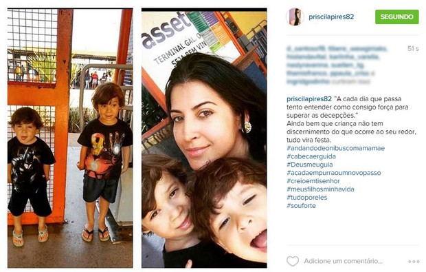 Priscila Pires e filhos (Foto: Instagram / Reprodução)