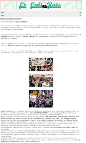 Texto no blog que teria sido escrito por Sara Winter (Foto: Reprodução)