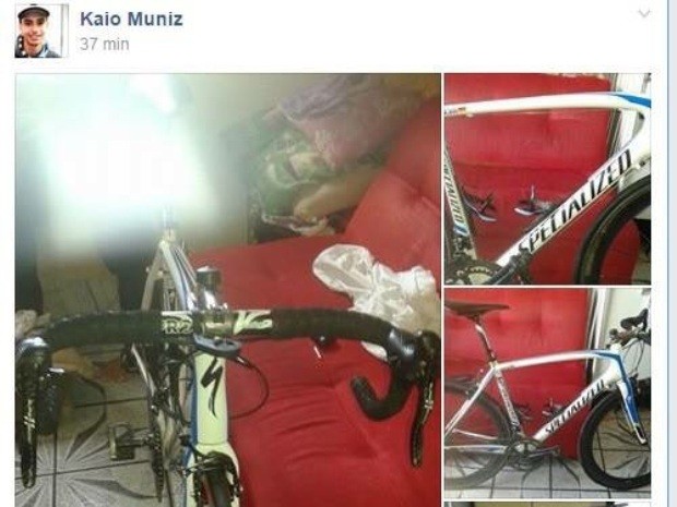 Bicicleta roubada foi postada em uma página do Facebook (Foto: Reprodução / Facebook)