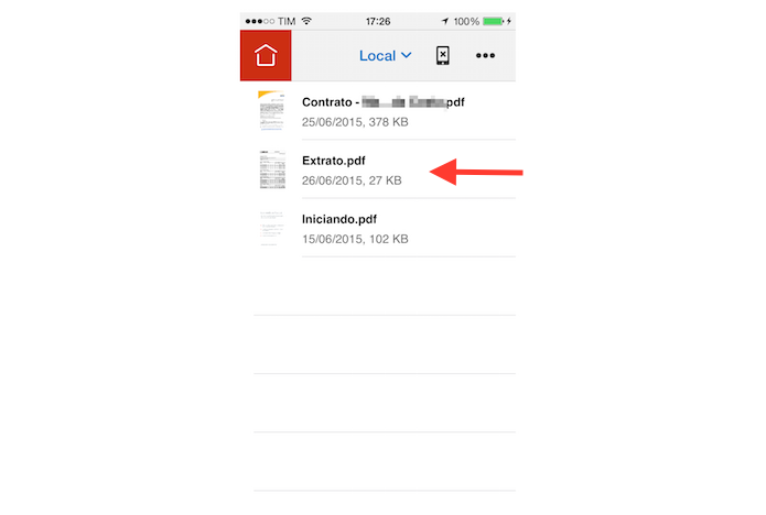 Arquivo PDF que foi baixado no e-mail para uma pasta do Adobe Acrobat para iPhone (Foto: Reprodução/Marvin Costa)