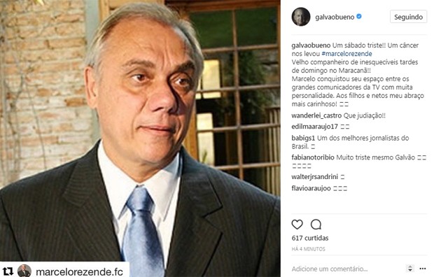 Galvão Bueno homenageia (Foto: Reprodução / Instagram)