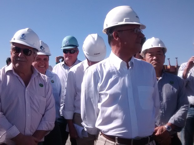 Alckmin, em visita as obras do trecho leste do Rodoanel (Foto: Maiara Barbosa/ G1)