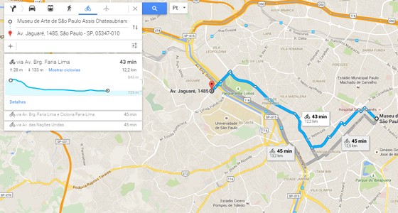 Google cheap map bicicleta