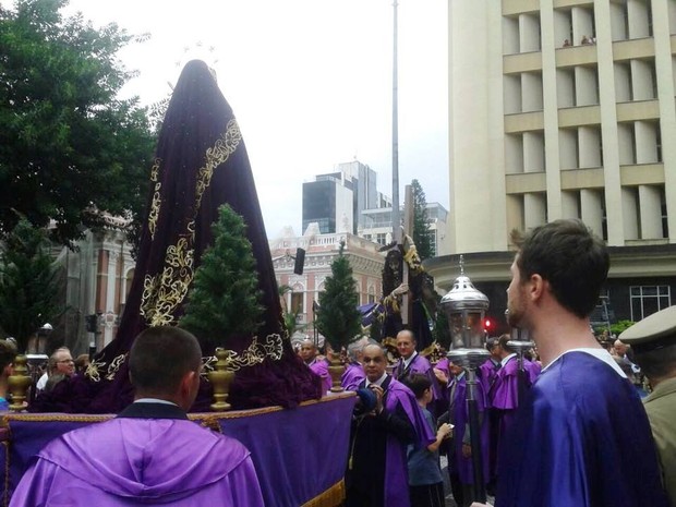 Encontro da imagem de Senhor dos Passos com Nossa Senhora das Dores (Foto: Irmandade de Senhor dos Passos/Divulgação)