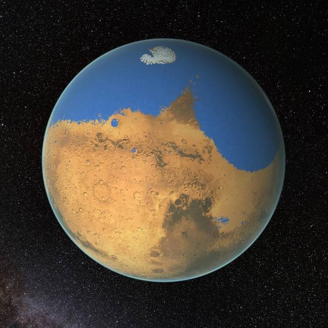 Cientistas descobriram a existência de um oceano primitivo em Marte (Foto: Nasa/GSFC)