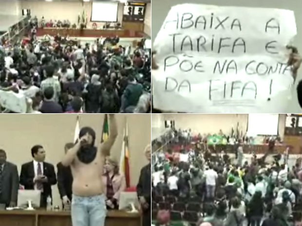 Manifestantes invadiram a Camara Municipal de Maringá (Foto: Reprodução)