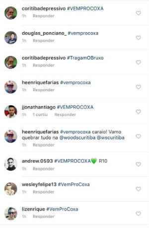 Coritiba torcedores Instagram Ronaldinho Gaúcho (Foto: Reprodução)