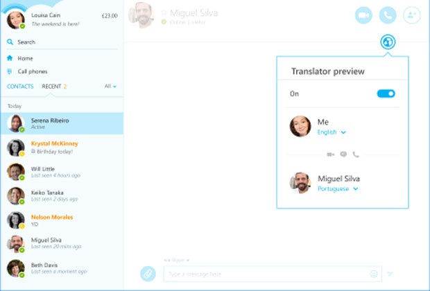 Skype passa a traduzir conversas em seis idiomas para o português. (Foto: Divulgação/Skype)