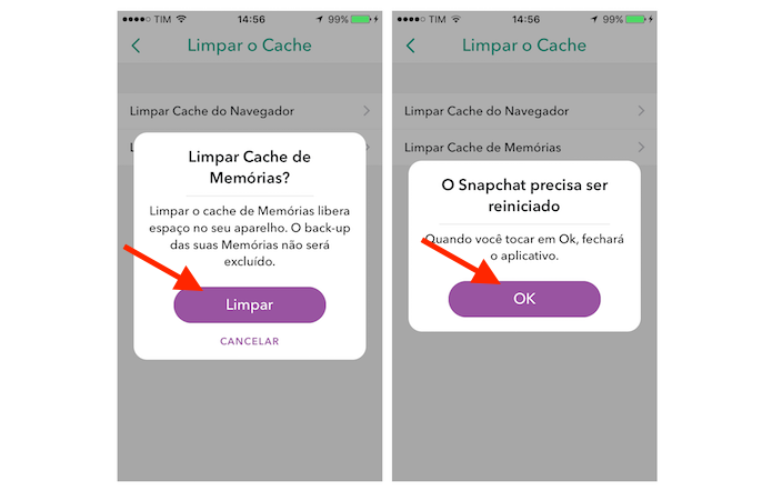 Limpando o cache da galeria Memories do Snapchat (Foto: Reprodução/Marvin Costa)