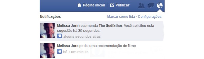 A rede social notifica o usuário sobre a recomendação (Foto: Reprodução/Anna Kellen Bull) A rede social notifica o usuário sobre a recomendação (Foto: Reprodução/Anna Kellen Bull)