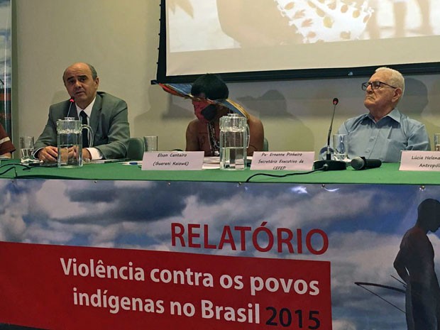 Apresentação do relatório "Violência contra os povos indígenas", do Cimi (Foto: Gustavo Garcia/G1)