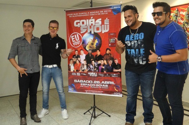 George Henrique &amp; Rodrigo e a dupla Zé Ricardo &amp; Thiago. (Foto: Divulgação/TV Anhanguera)