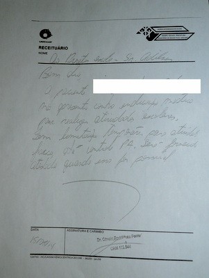 Laudo escrito pelo médico da estudante de Piracicaba (Foto: Fernanda Zanetti/G1)