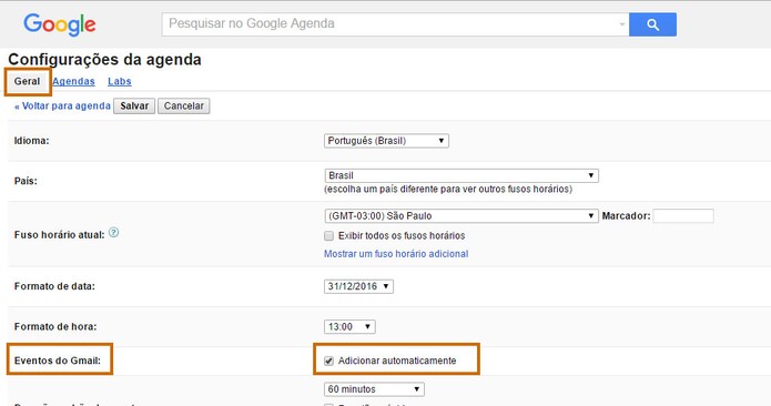 Sincronize eventos do Gmail diretamente na Agenda (Foto: Reprodução/Barbara Mannara)