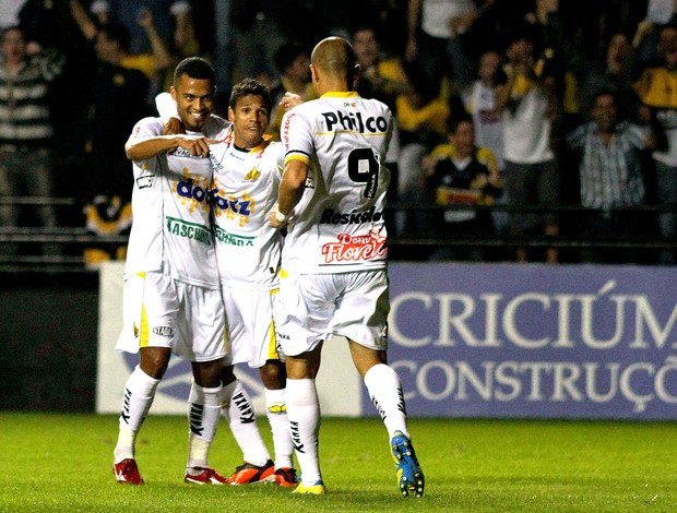 João Vitor gol Criciúma contra o Santos (Foto: Fernando Ribeiro / Futura Press)