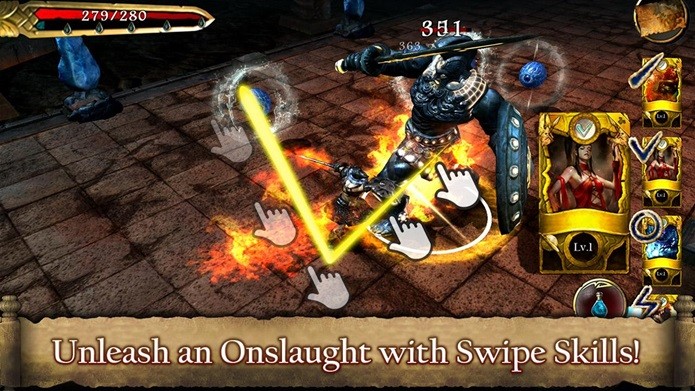 Game de RPG tem batalhas em turnos simplificadas com comandos por gestos (Foto: Divulgação)