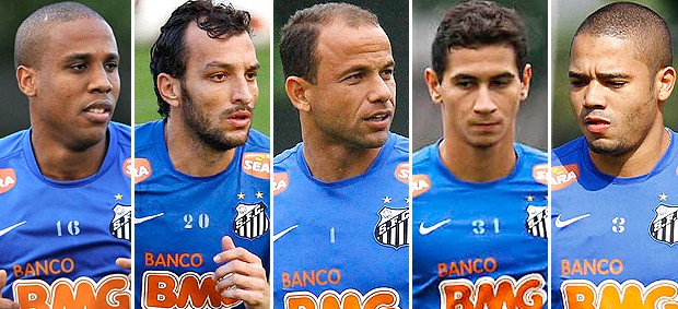 Edu Dracena, Léo, Borges, Adriano, Ganso, Santos (Foto: Flickr do Santos)