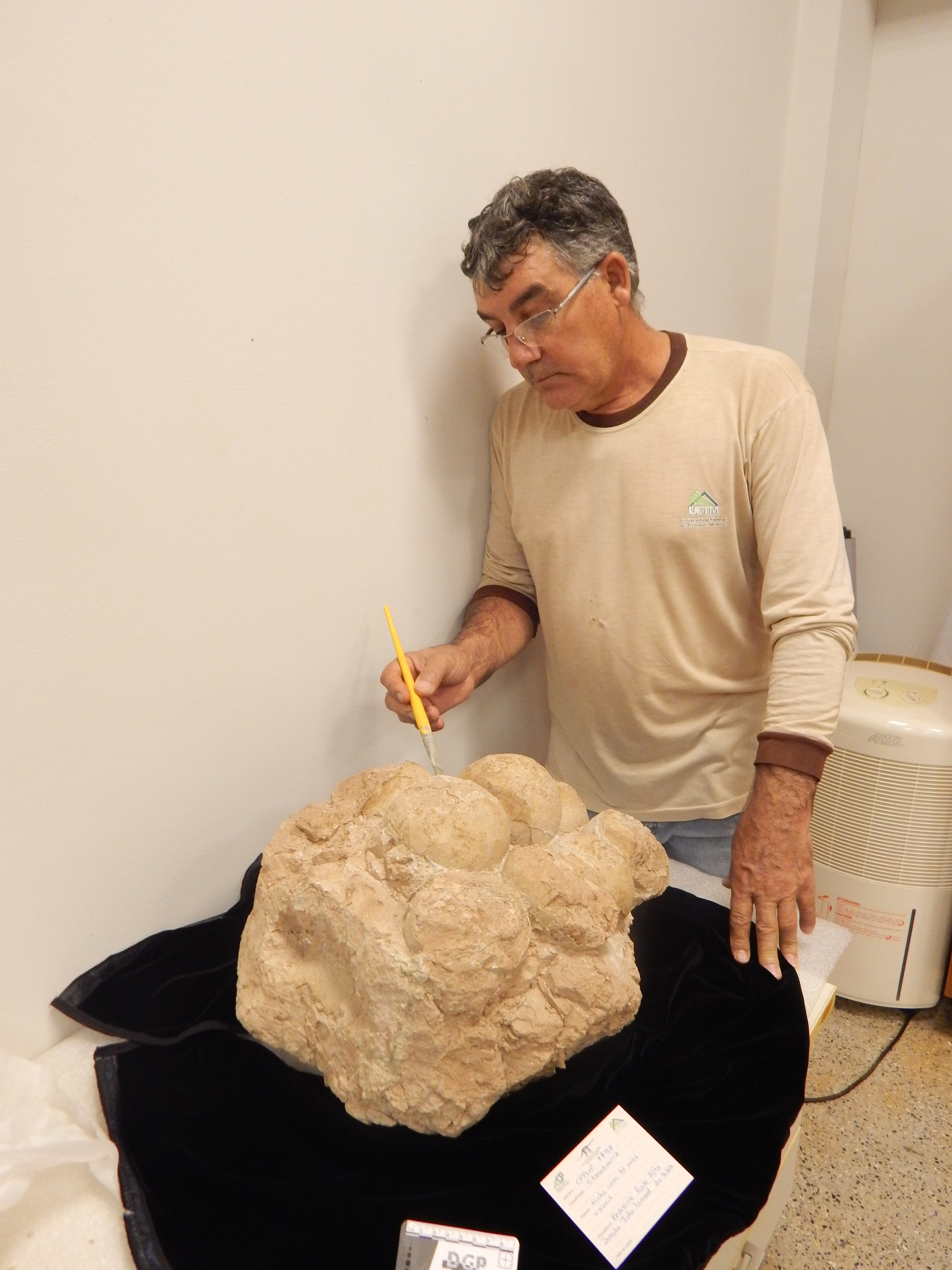 João Ismael da Silva, servidor público e técnico em paleontologia da UFTM, é o principal responsável pela descoberta do primeiro ninhal de dinossauros do Brasil (Foto: Divulgação)