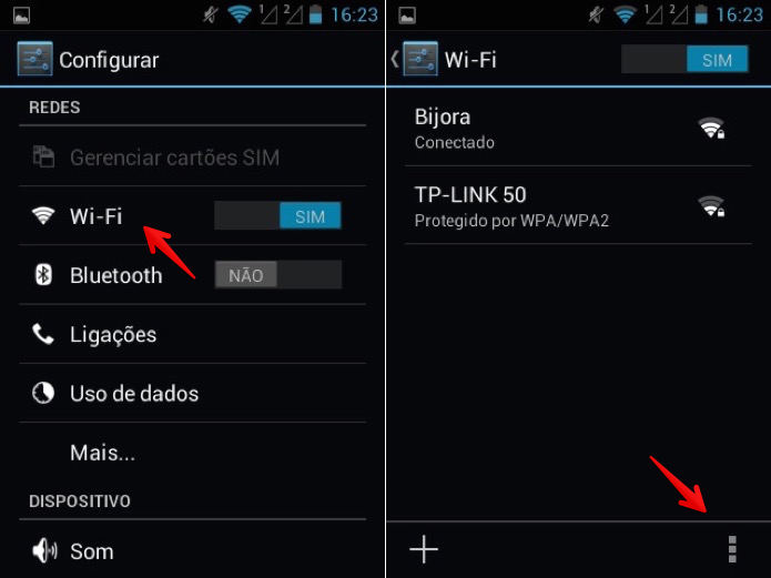 Acesse as configurações de Wi-Fi do Android (Foto: Reprodução/Helito Bijora)