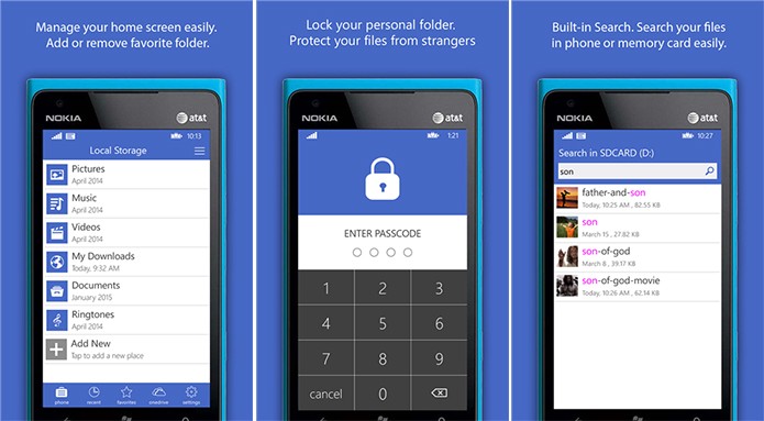 Briefcase é um aplicativo para Windows Phone que cria pastas protegidas e atalhos na tela inicial (Foto: Divulgação/Windows Phone Store)