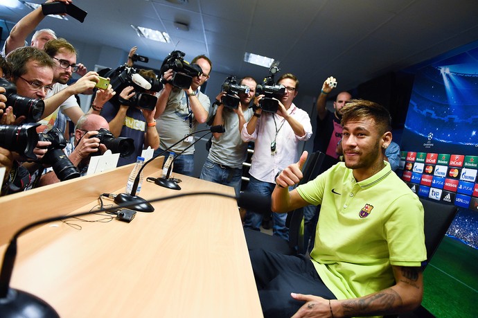 Neymar, Coletiva Barcelona (Foto: Getty Images)