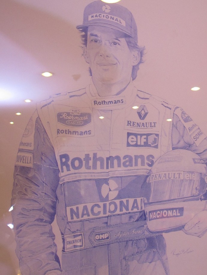 Desenho de Ayrton Senna (Foto: Felipe Siqueira)