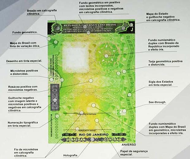 Novo modelo da carteira de habilitao, com elementos que reforam a segurana do documento (Foto: Jos Cruz/Agncia Brasil)