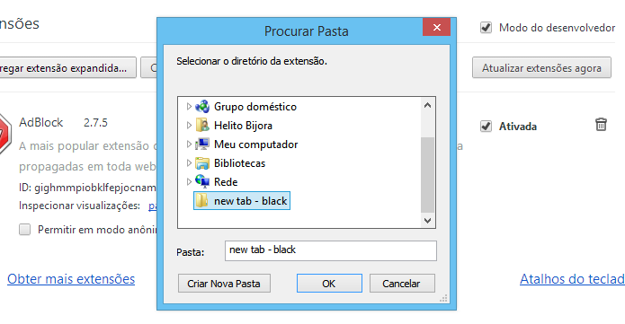 Instalando extensão baixada por fora da Chrome Web Store (Foto: Reprodução/Helito Bijora)