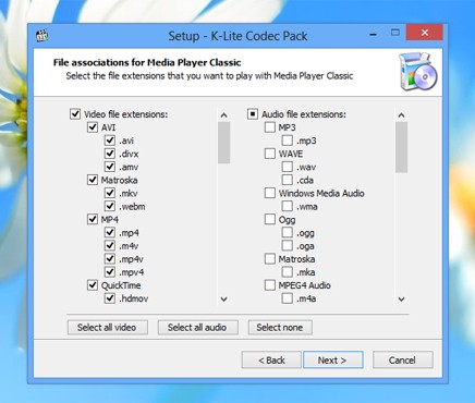 screenshot de K-Lite Codec Pack