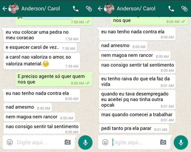 Mensagens de Anderson para mãe de Ana Carolina Vieira - 03 (Foto: Arquivo Pessoal)