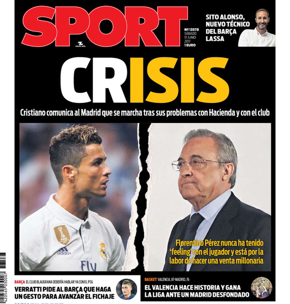 capa cristiano ronaldo, sport (Foto: Divulgação)