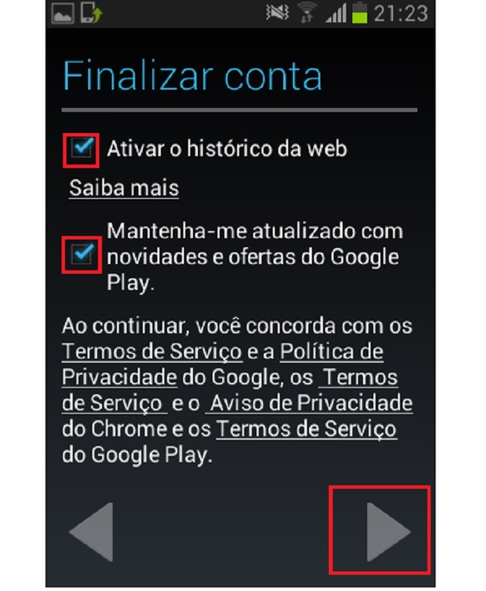 Marque as opções que considerar necessárias (Reprodução/Taysa Coelho)