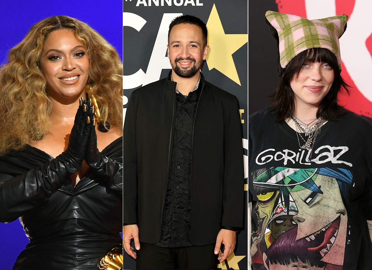 Beyonce, Lin-Manuel Miranda e Billie Eilish (Foto: Getty Images) Beyonce, Lin-Manuel Miranda e Billie Eilish (Foto: Getty Images)