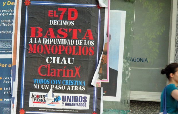 Propaganda pelo 7D nas ruas do centro de Buenos Aires (Foto: Giovana Sanchez/G1)