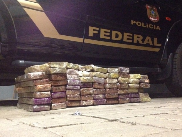 Quase 60 quilos de maconha foram apreendidos pela PF, neste domingo (14), em Belo Horizonte (Foto: Polícia Federal/Divulgação)