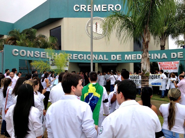 Manifestação dos médicos em Porto Velho (Foto: Vanessa Vasconcelos/G1)