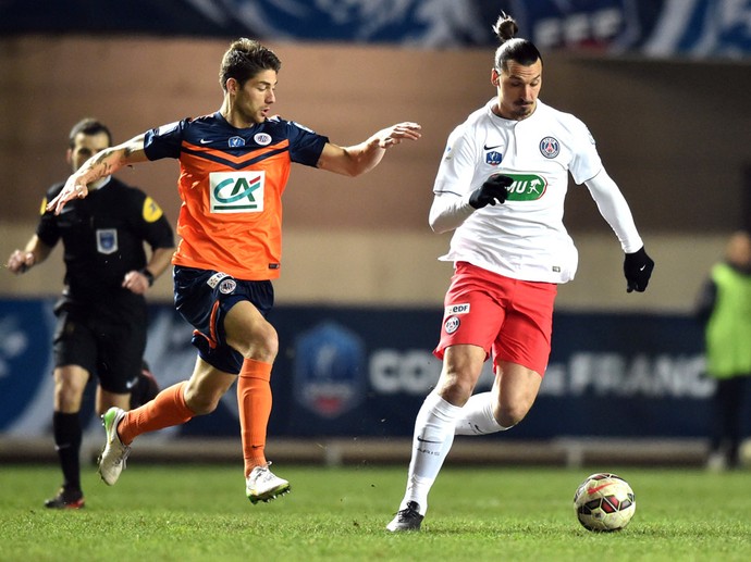 Ibrahimovic, Montpellier X PSG (Foto: Agência AFP )