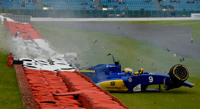 Marcus Ericsson acidente terceiro treino livre Silverstone Fórmula 1 (Foto: Sauber)