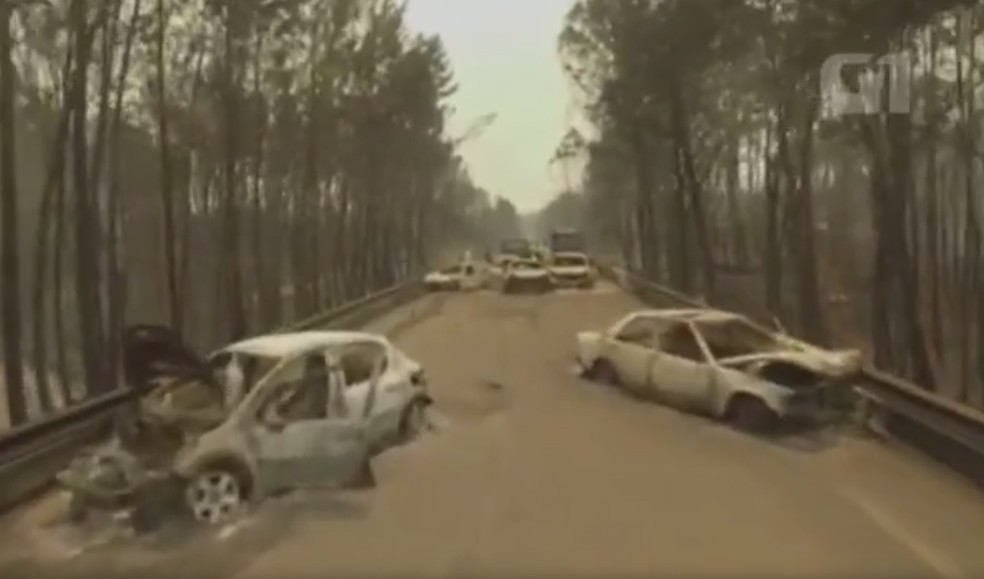 Imagens foram gravadas por drone em Portugal (Foto: Reprodução/Ruptly)