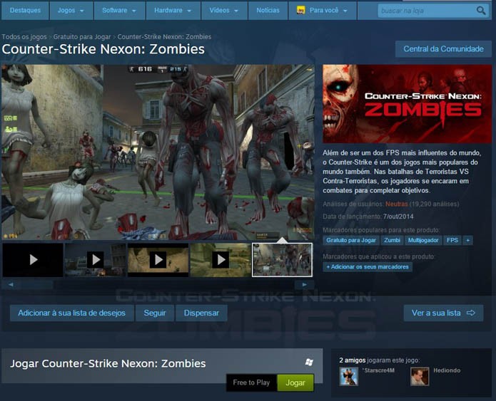 Tela do jogo no Steam (Foto: Reprodução/André Mello)