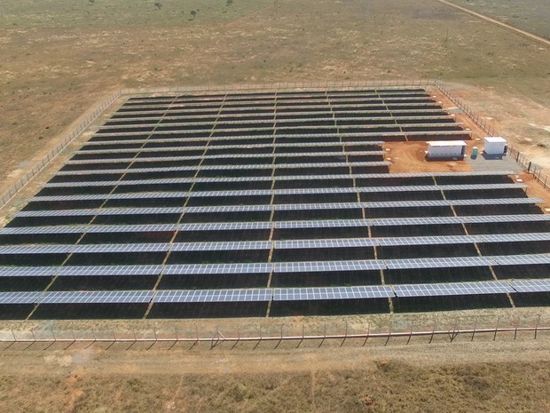 Instalações da Fazenda Solar na cidade de João Pinheiro (MG)  (Foto: Divulgação/ Ebes)