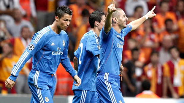 Benzema gol Real Madrid contra Galatasaray (Foto: Reuters)