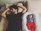 Jéssica Costa fotografa Sandro Pedroso e filho em momento fofo