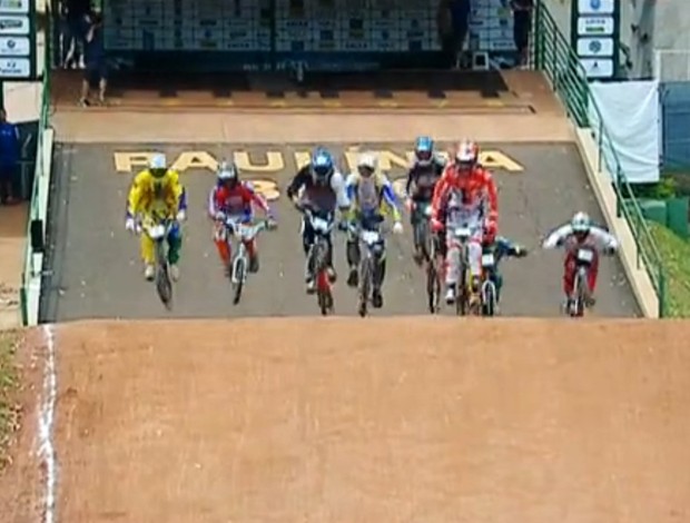 Prova final da Copa América de Bicicross 2013 (Foto: Reprodução TV GLOBO)