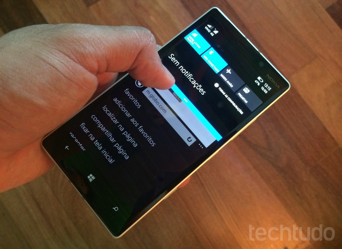 Central de notificações do Windows Phone 8.1 no Lumia 930 (Foto: Allan Melo/TechTudo) Central de notificações do Windows Phone 8.1 no Lumia 930 (Foto: Allan Melo/TechTudo)