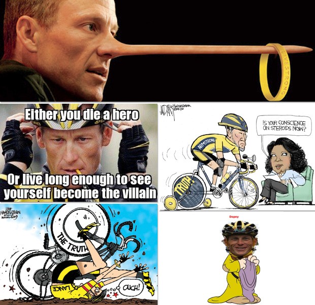 montagem charge Lance Armstrong doping (Foto: Reprodução)