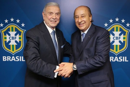 O atual presidente da CBF, José Maria Marin, e o presidente eleito Marco Polo Del Nero (Foto: Divulgação/CBF)