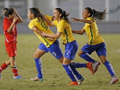 Seleção feminina sub-20 goleou o Peru pelo Sul-Americano (Foto: Rafael Ribeiro / CBF)