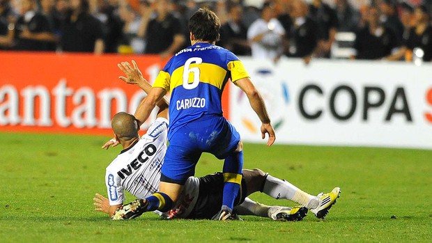 Emerson e Caruzo, Corinthians x Boca Juniors (Foto: Marcos Ribolli  / Globoesporte.com)