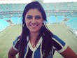 Shana Müller na Arena do Grêmio, em Porto Alegre (Foto: Arquivo Pessoal)